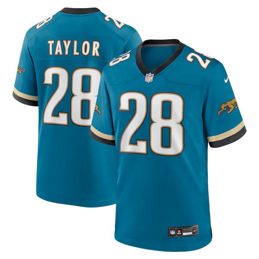 Men Jacksonville Jaguars #28 Fred Taylor Green Nike Throwback Retired Player Game NFL Jersey
